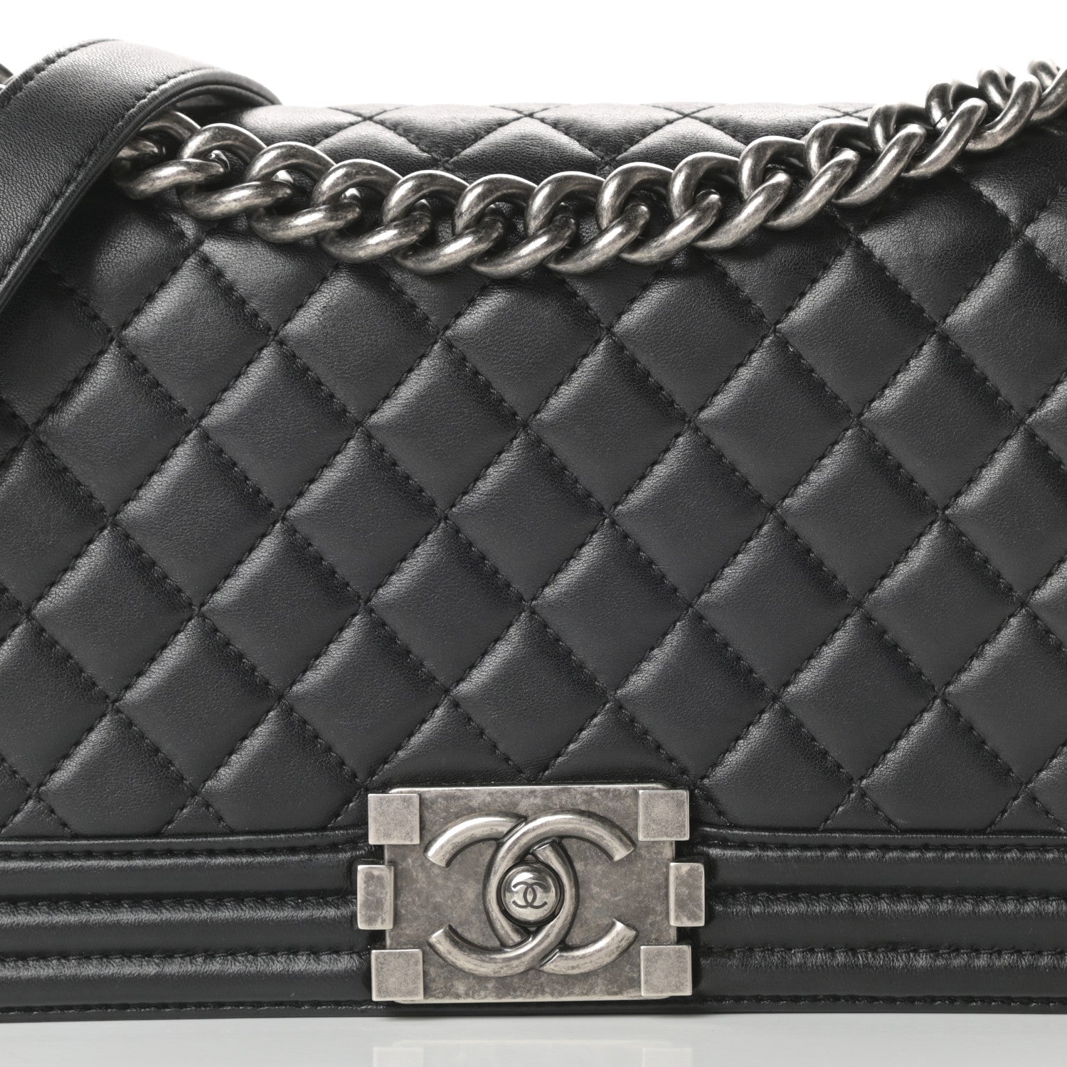 Chanel Lambskin Quilted Medium Boy Flap Black 8 of 16