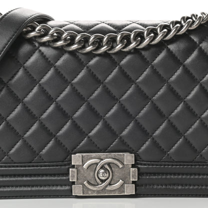 Chanel Lambskin Quilted Medium Boy Flap Black 8 of 16