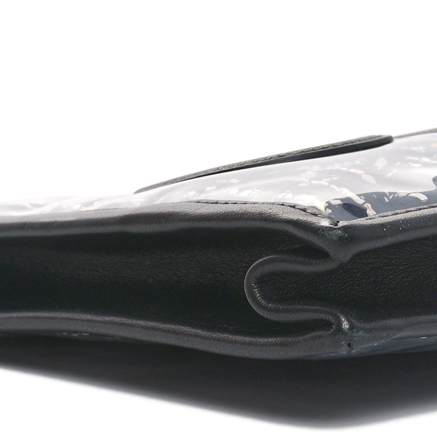 Tweed PVC Lambskin Large Pouch Black