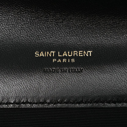Saint Laurent Lambskin Matelasse Chevron Monogram Cassandre Flap Pouch Black 6 of 9