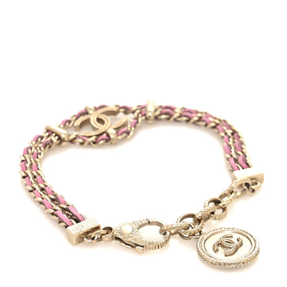 Chanel Metal Lambskin CC Chain Link Bracelet Pink 3 of 5