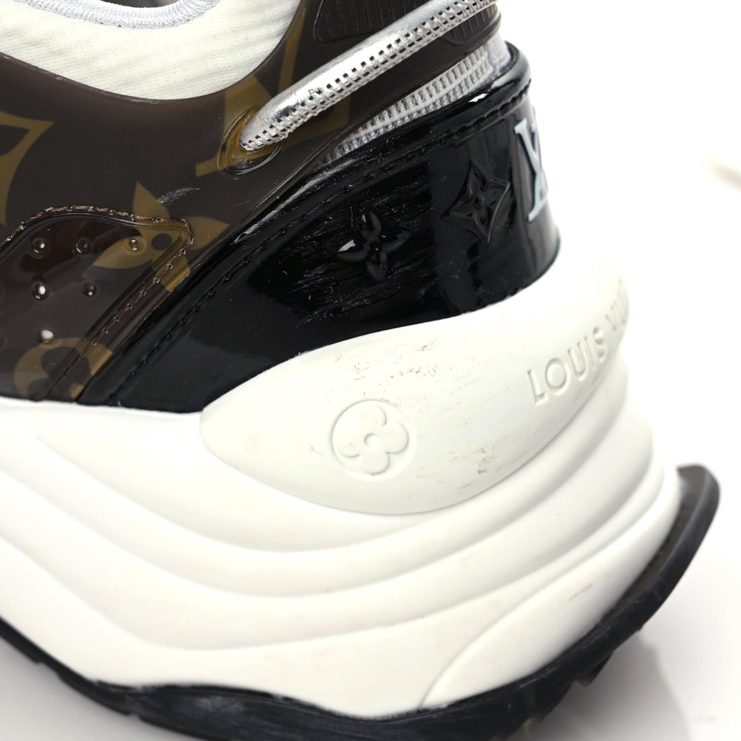 Louis Vuitton LOUIS VUITTON Monogram Calfskin Run 55 Sneakers 37.5 White 16 of 18