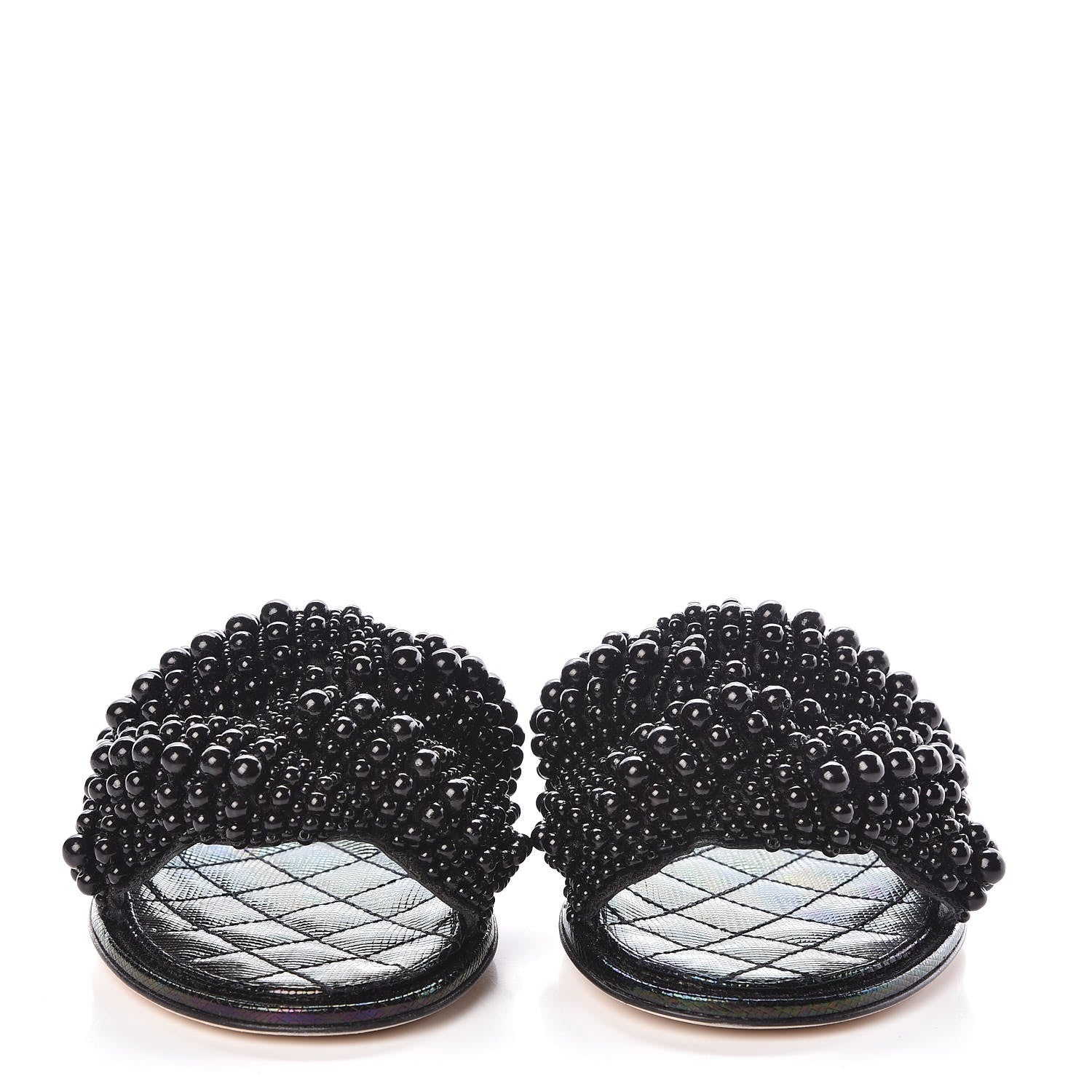 Chanel Fantasy Calfskin Pearl Cord CC Mules 38 Black 2 of 8