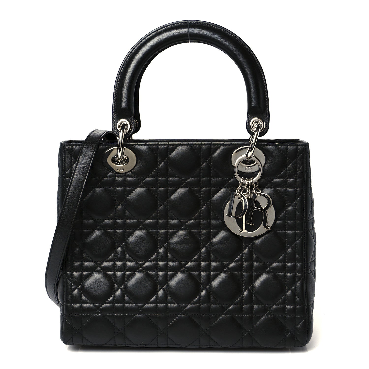 Christian Dior Lambskin Cannage Medium Lady Dior Black 1 of 10