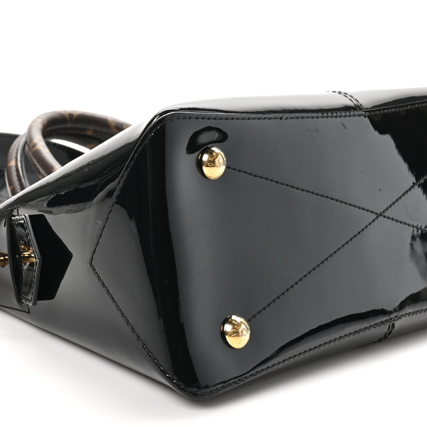 Patent Calfskin Miroir Tote Black