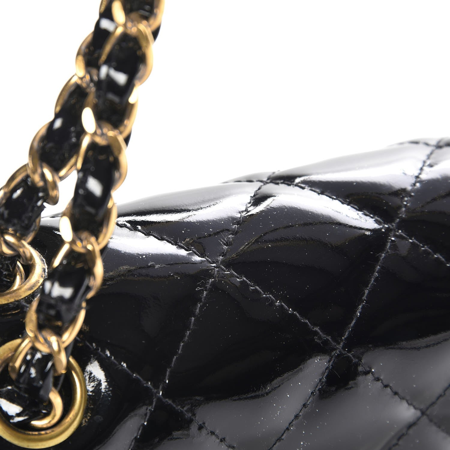 Chanel Patent Quilted Medium Double Sided Single Flap Black 5 of 9