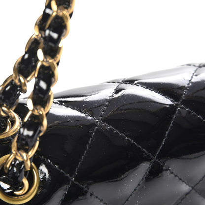 Chanel Patent Quilted Medium Double Sided Single Flap Black 5 of 9