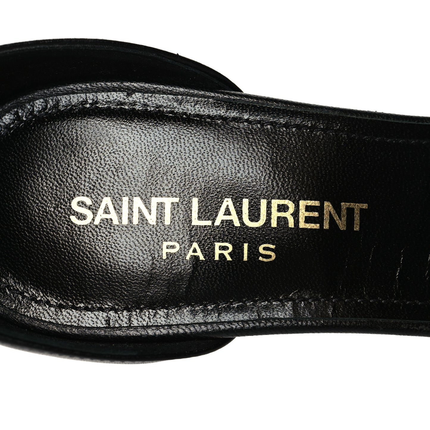 Calfskin Tripon Amber 85 Ankle Strap Sandals 35.5 Black