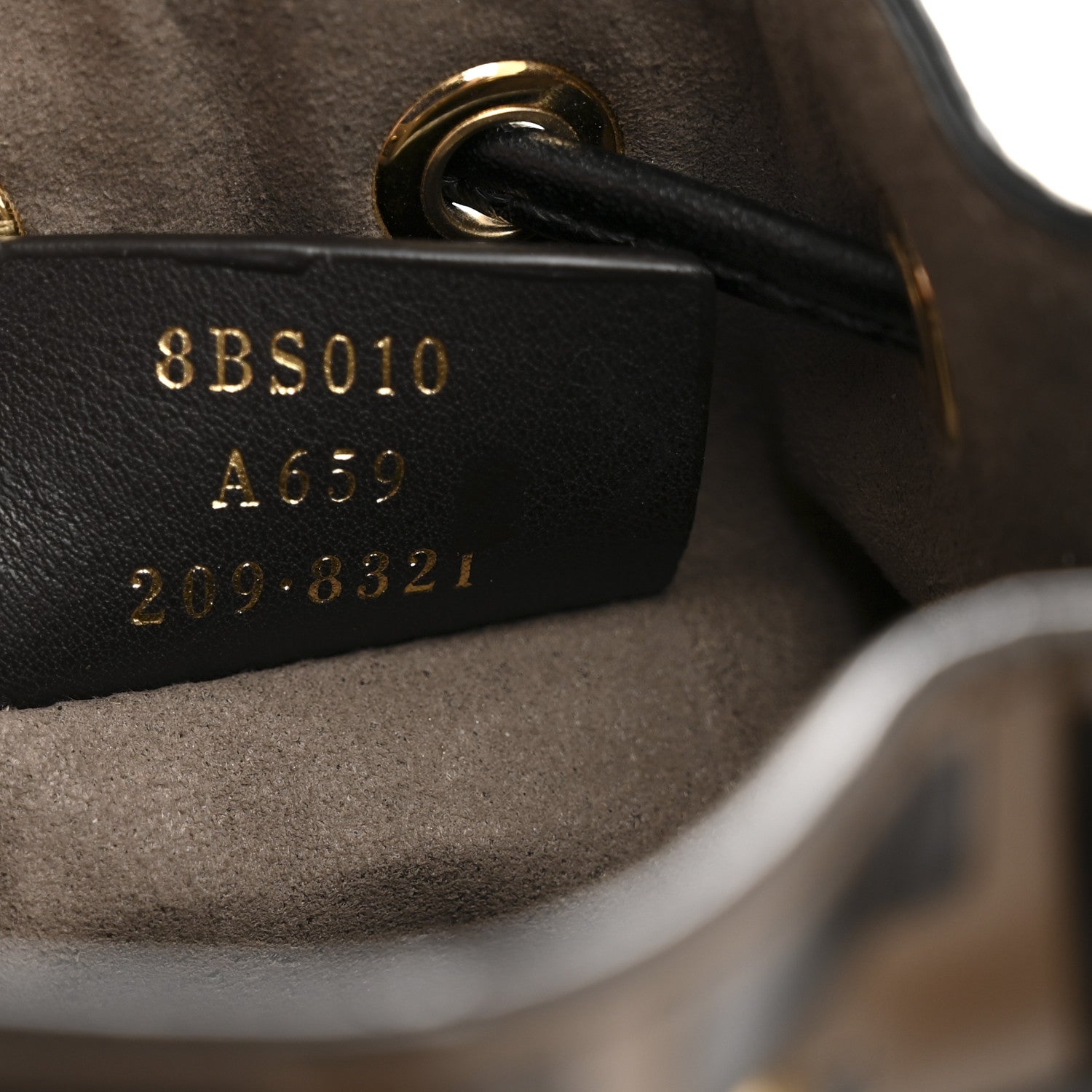 Fendi Vitello Liberty F is Fendi Bi-Color FF 1974 Embossed Mini Mon Tresor Bucket Bag Maya Black 7 of 11