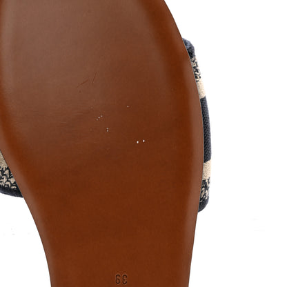 Christian Dior Canvas Embroidered Dway Mules Slide Sandals 39 Deep Blue 9 of 9