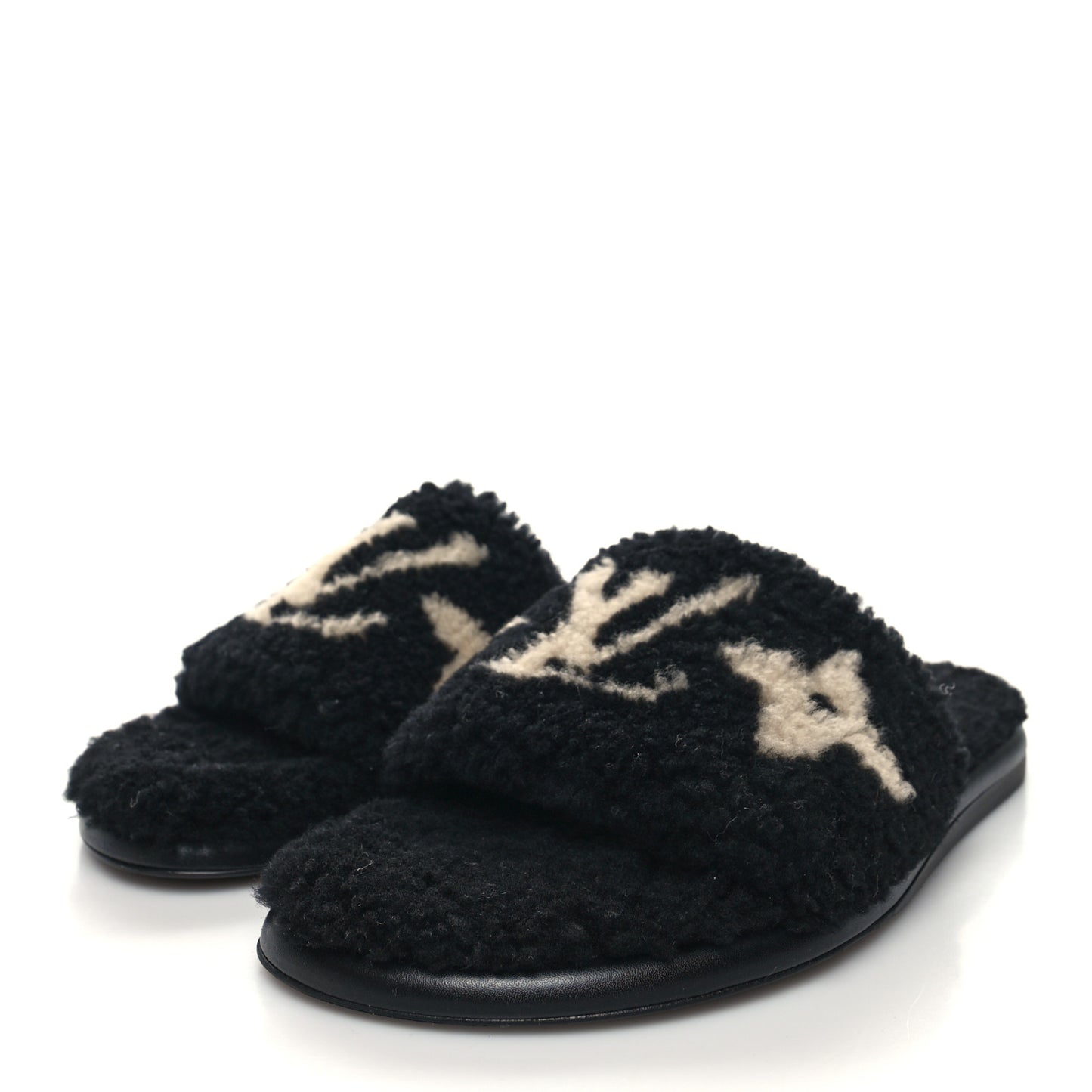 Shearling Magnetic Flat Mule 37 Black