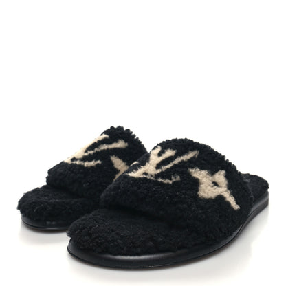 Louis Vuitton Shearling Magnetic Flat Mule 37 Black 3 of 8
