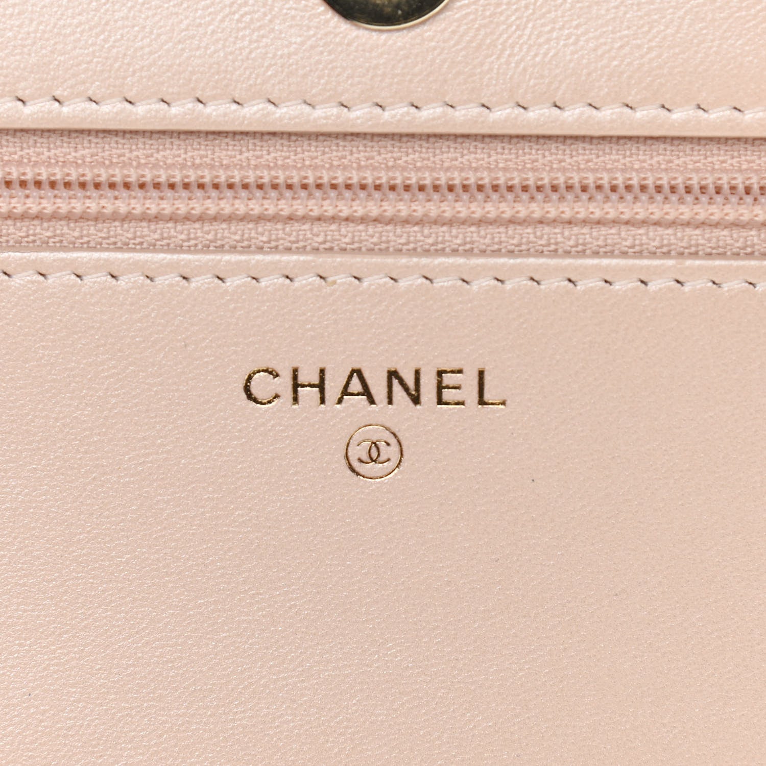 Chanel Iridescent Lambskin Quilted Pearl Wallet On Chain WOC Light Beige 5 of 12