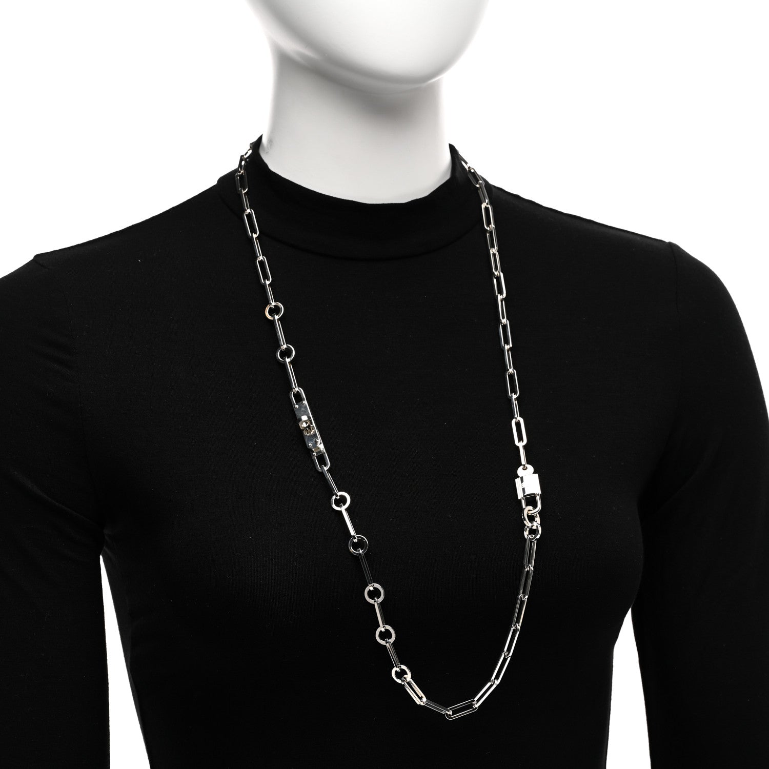 Hermes Sterling Silver Kelly Chaine Long Necklace 2 of 6