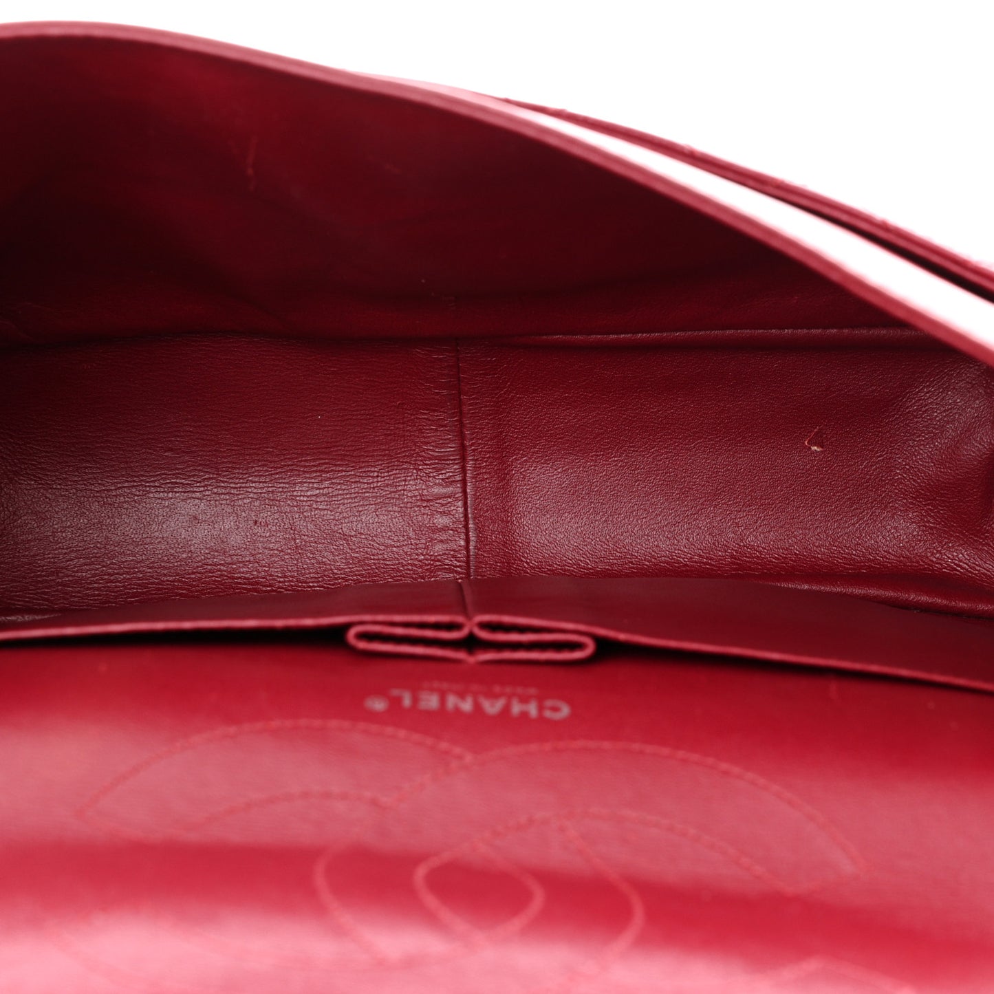 Distressed Patent Quilted 2.55 Reissue 227 Flap Red