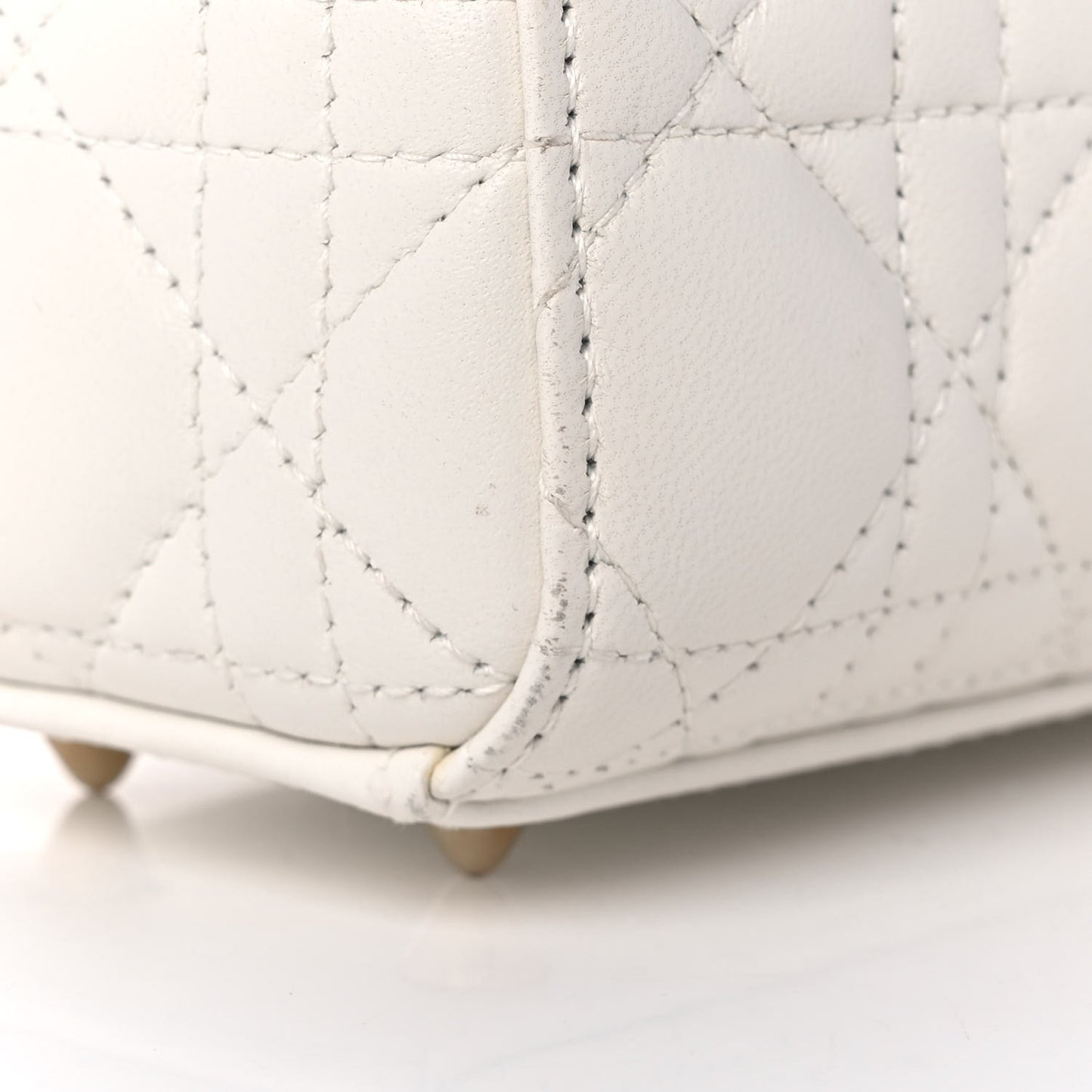 Lambskin Cannage Small My ABCDior Lady Dior White