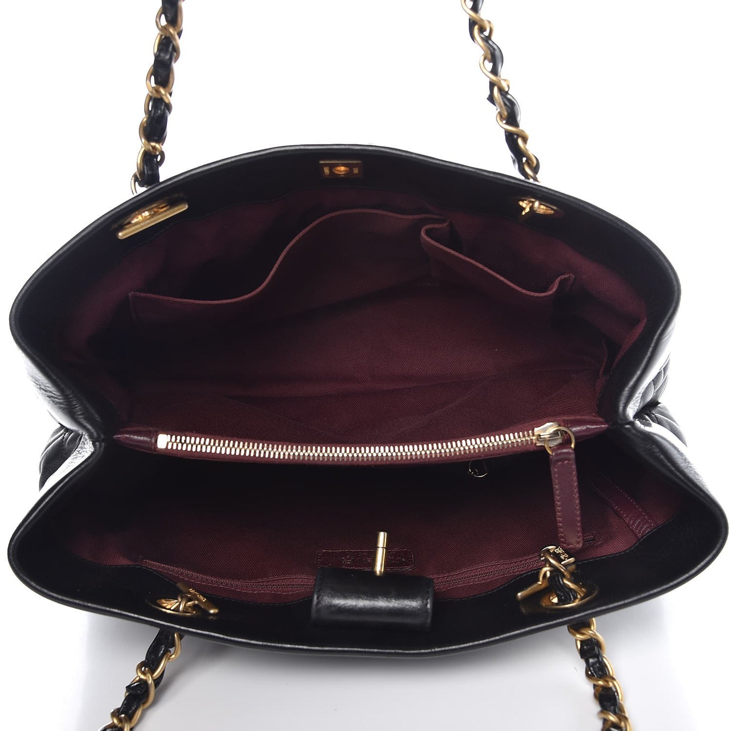 Calfskin Quilted Medium Soft Elegance Tote Black