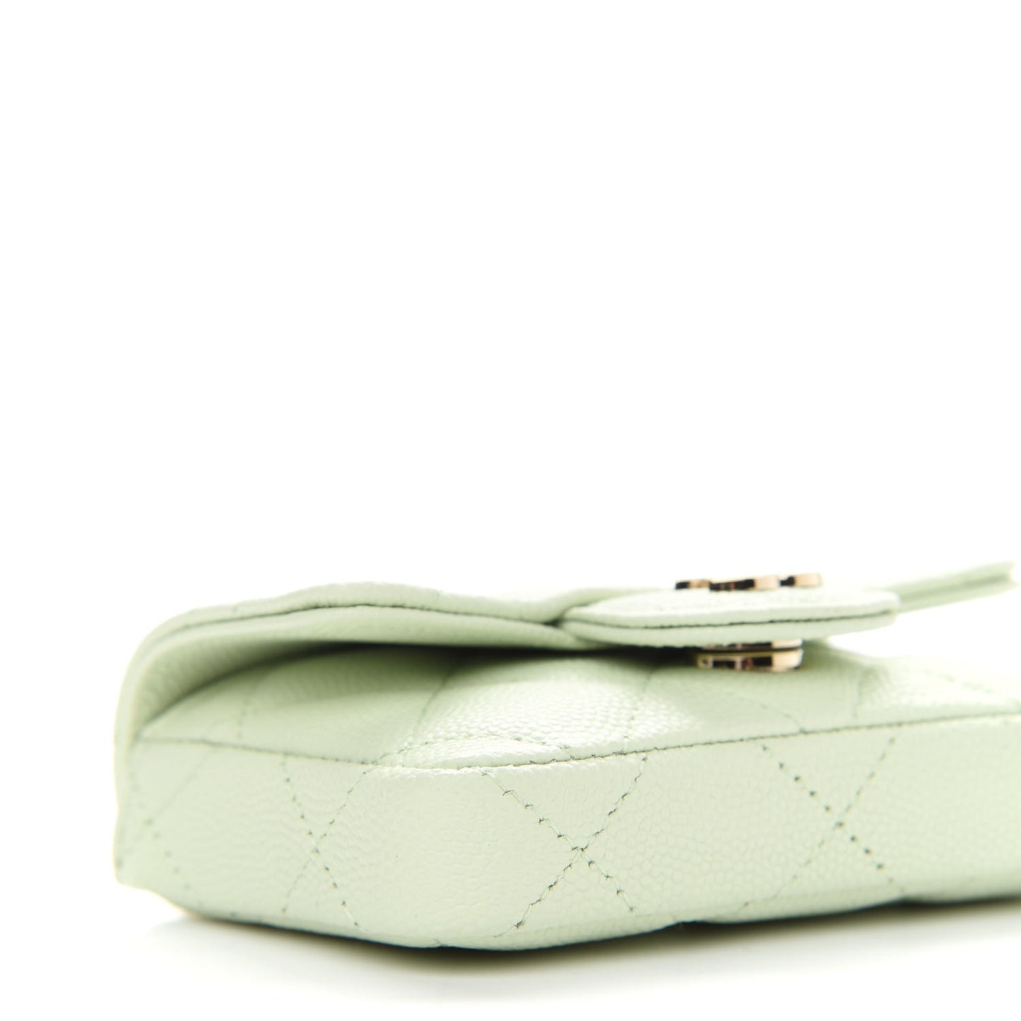 Caviar Quilted Mini Chain Belt Bag Light Green