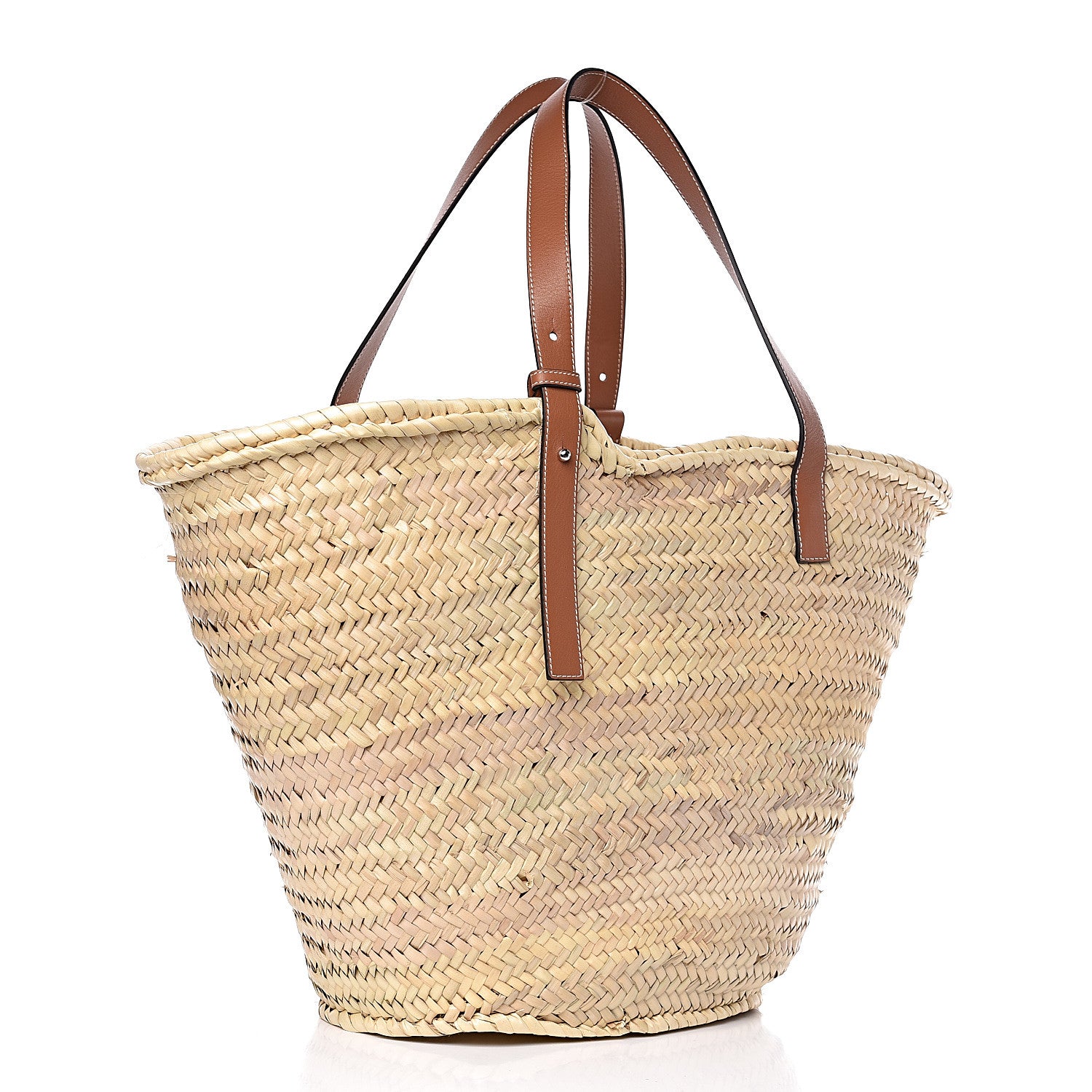 Loewe Raffia Large Basket Tote Bag Natural Tan 3 of 10