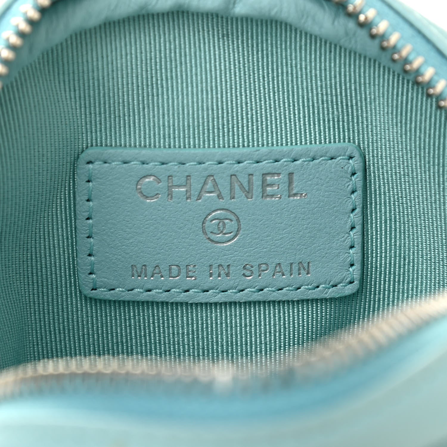 Chanel Lambskin Quilted Zip Around Classic Coin Purse Light Blue 6 of 9