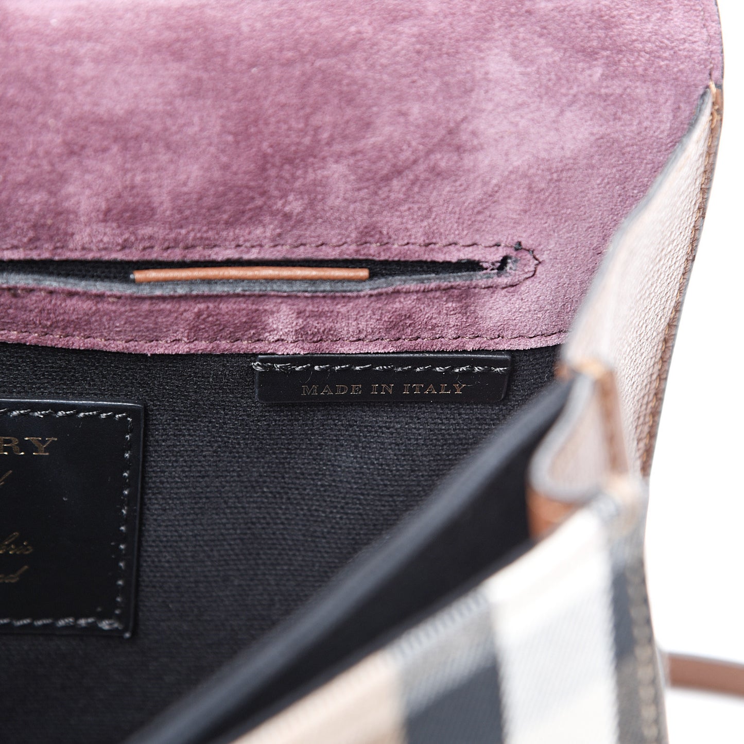 Derby Calfskin House Check Small Macken Crossbody Bag Tan