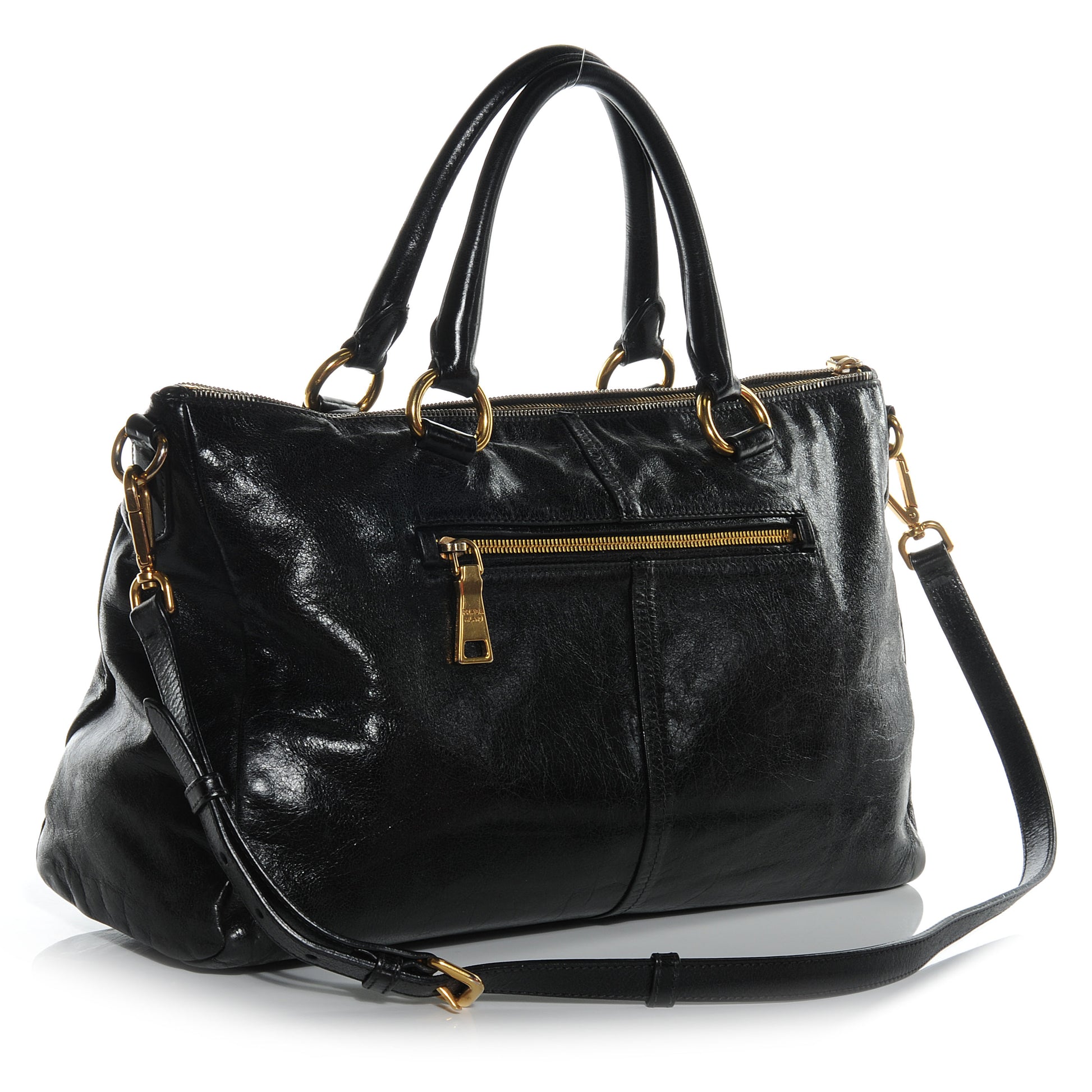 Prada Vitello Shine Tote Nero Black 3 of 7