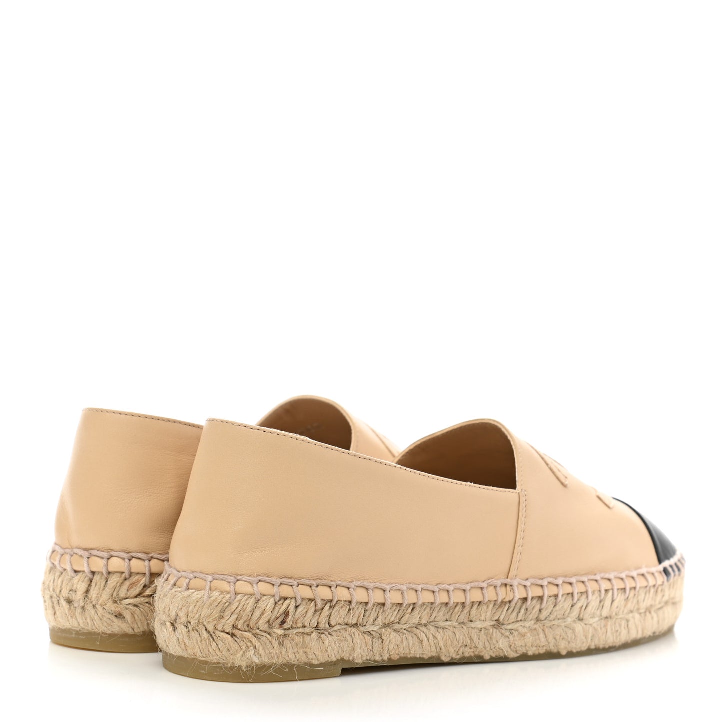 Lambskin CC Espadrilles 36 Beige Black