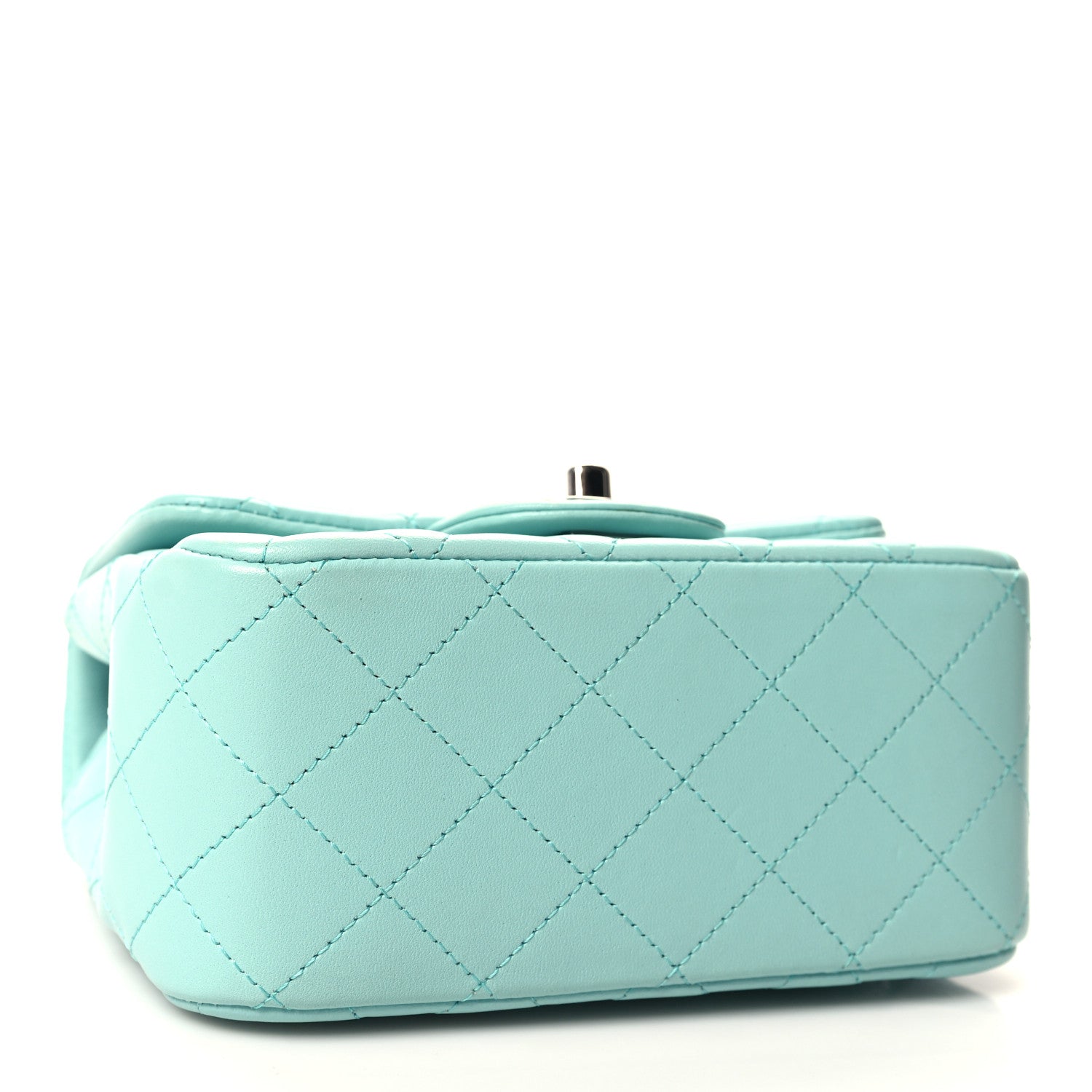 Chanel Lambskin Quilted Mini Square Flap Light Green 4 of 10