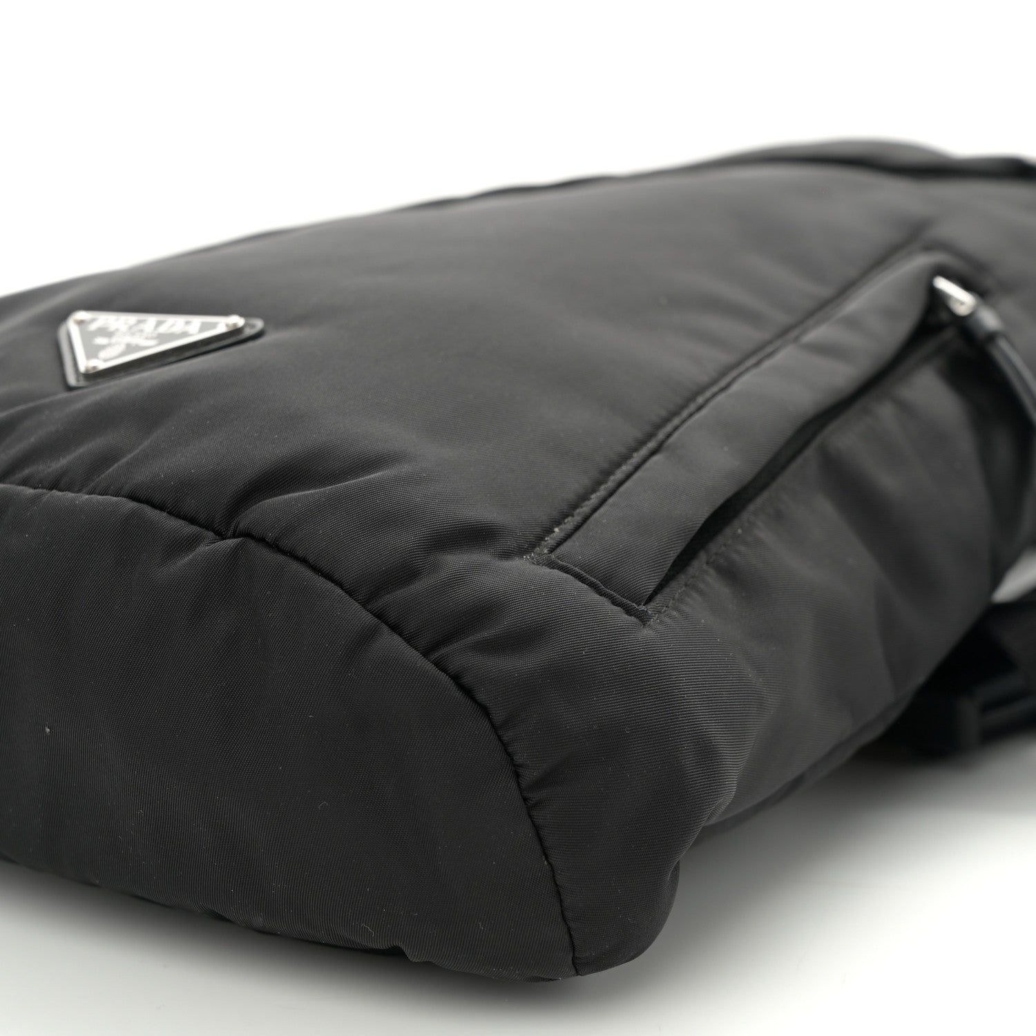 Prada Re-Nylon Vitello Metal Triangle Logo Sling Backpack Black 10 of 10