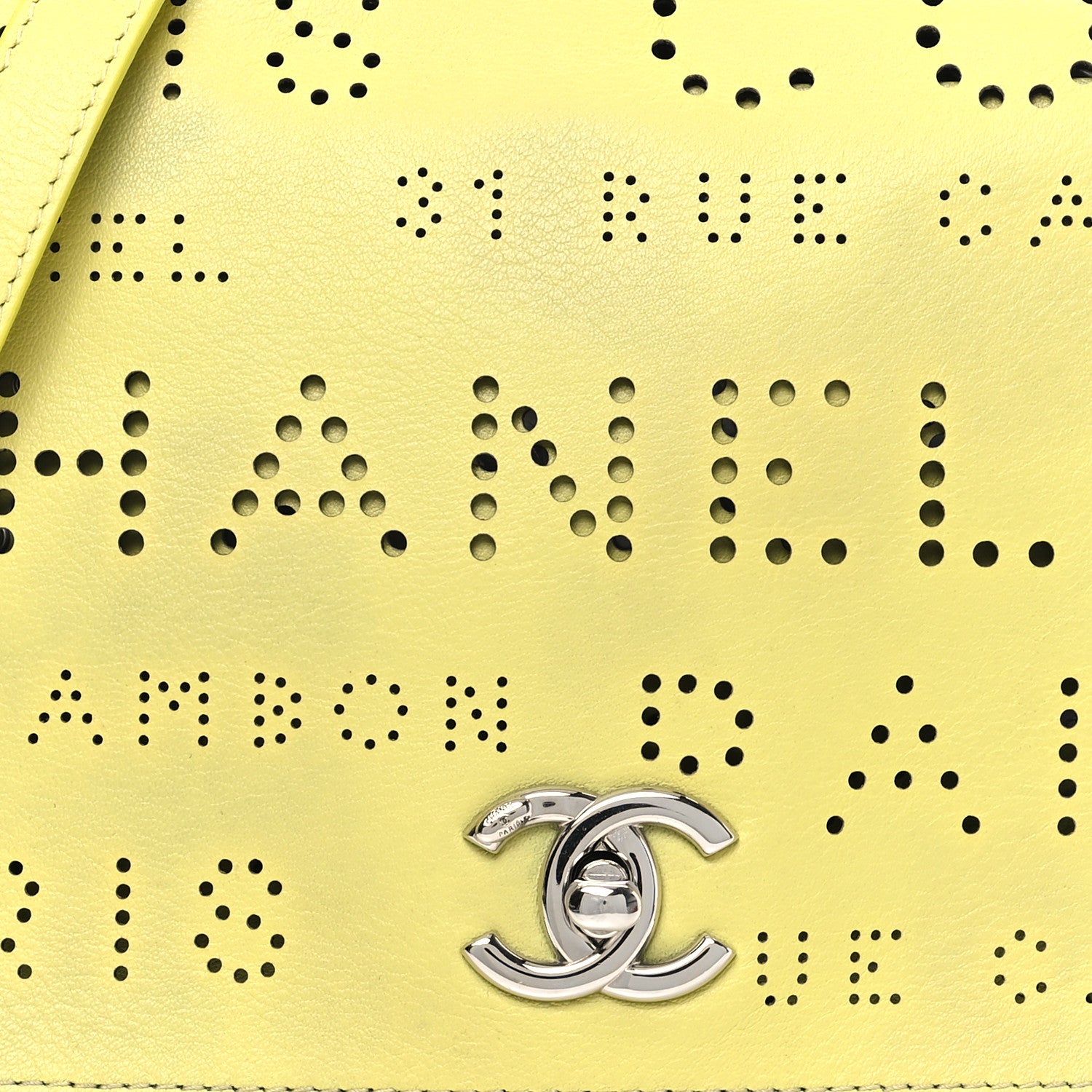 Chanel Calfskin Piercing Light Flap Bag  Yellow 8 of 13