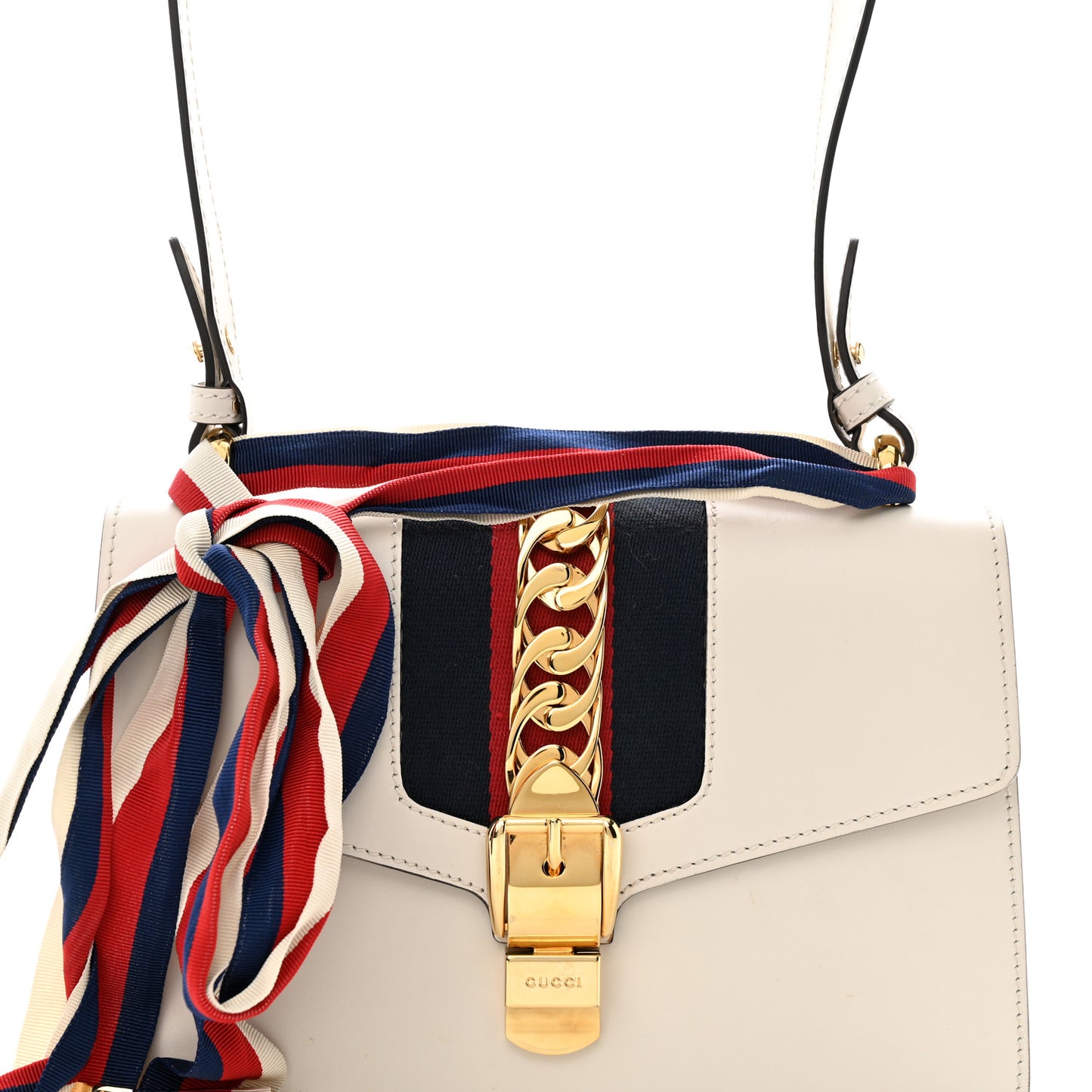 Calfskin Small Sylvie Shoulder Bag White