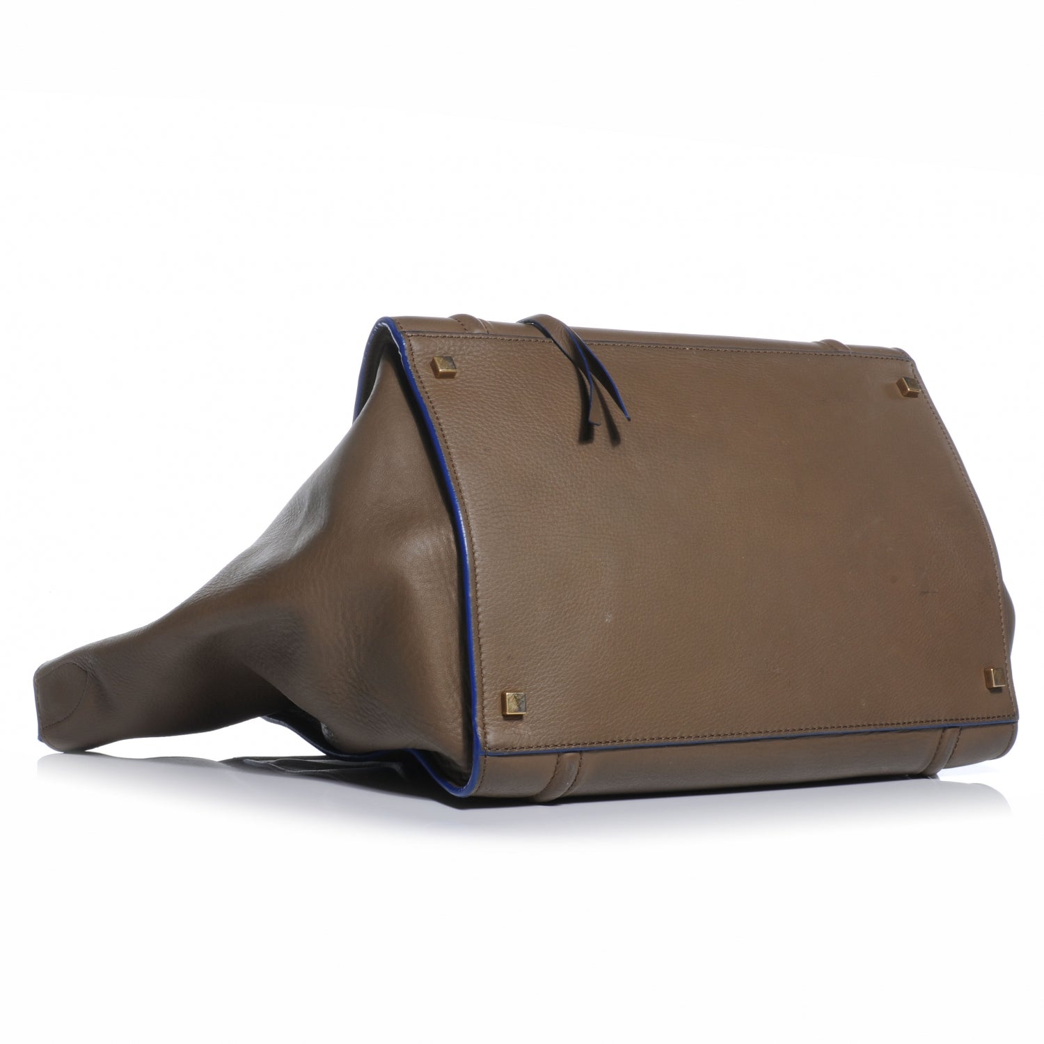 Celine Smooth Calfskin Large Phantom Luggage Khaki Cobalt Trim 4 of 9