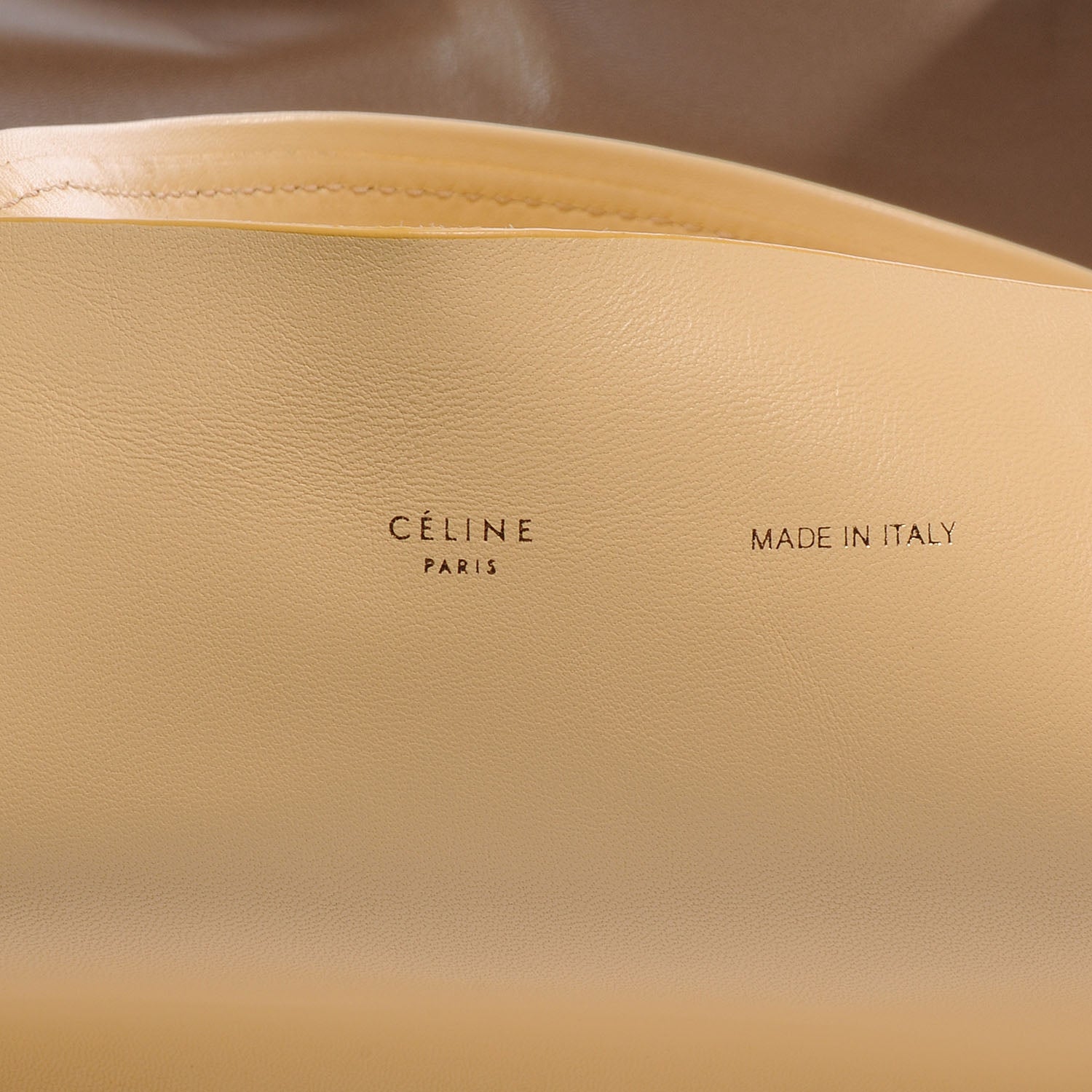 Celine Lambskin Horizontal Bi-Color Cabas Butter 7 of 8
