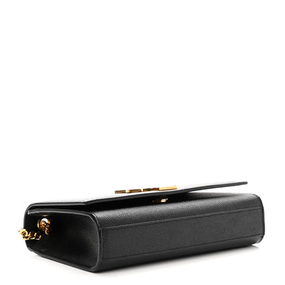 Saint Laurent Grain De Poudre Small Monogram Kate Satchel Black 3 of 9