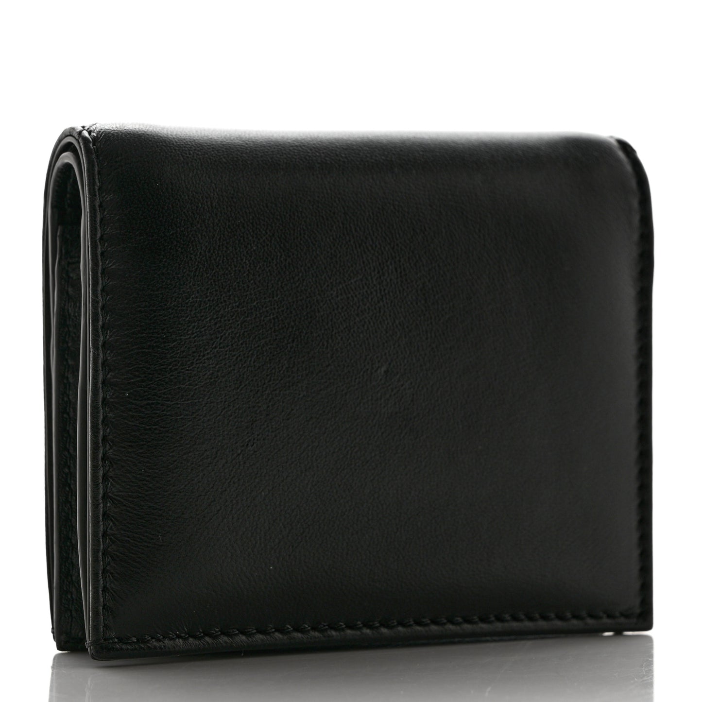 Nappa Roman Stud Small Flap Wallet Black