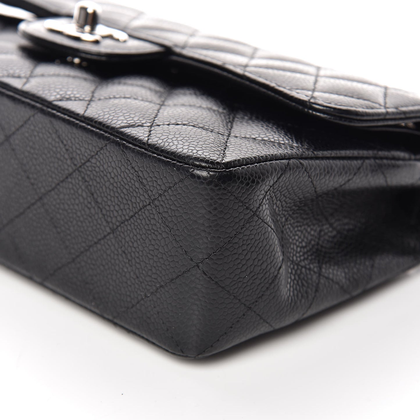 Caviar Quilted Small Double Flap Black