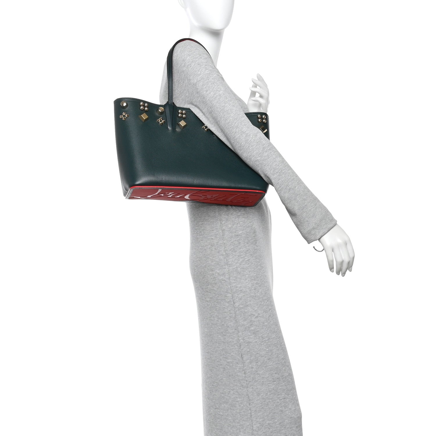 Christian Louboutin Calfskin Spikes Small East West Cabata Tote Vosges 2 of 9