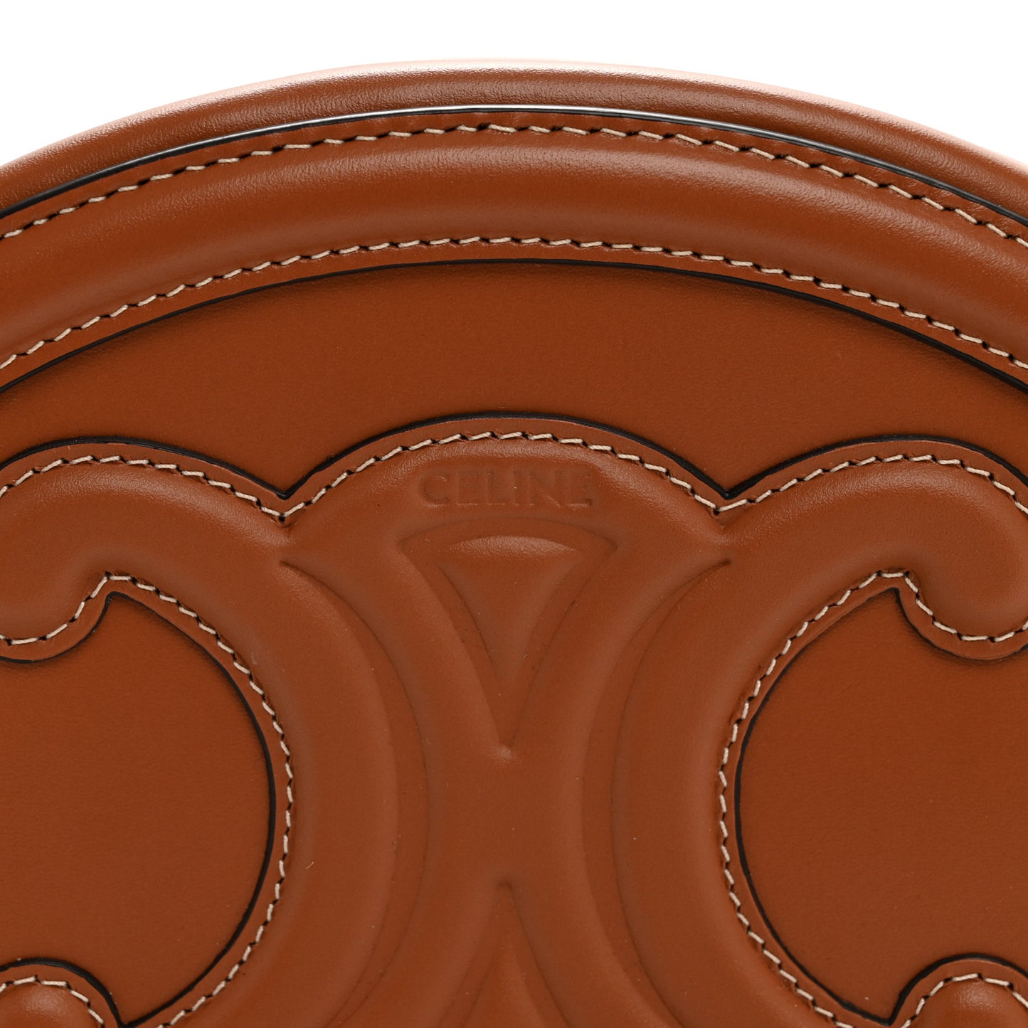 Smooth Calfskin Cuir Triomphe Oval Bag Tan