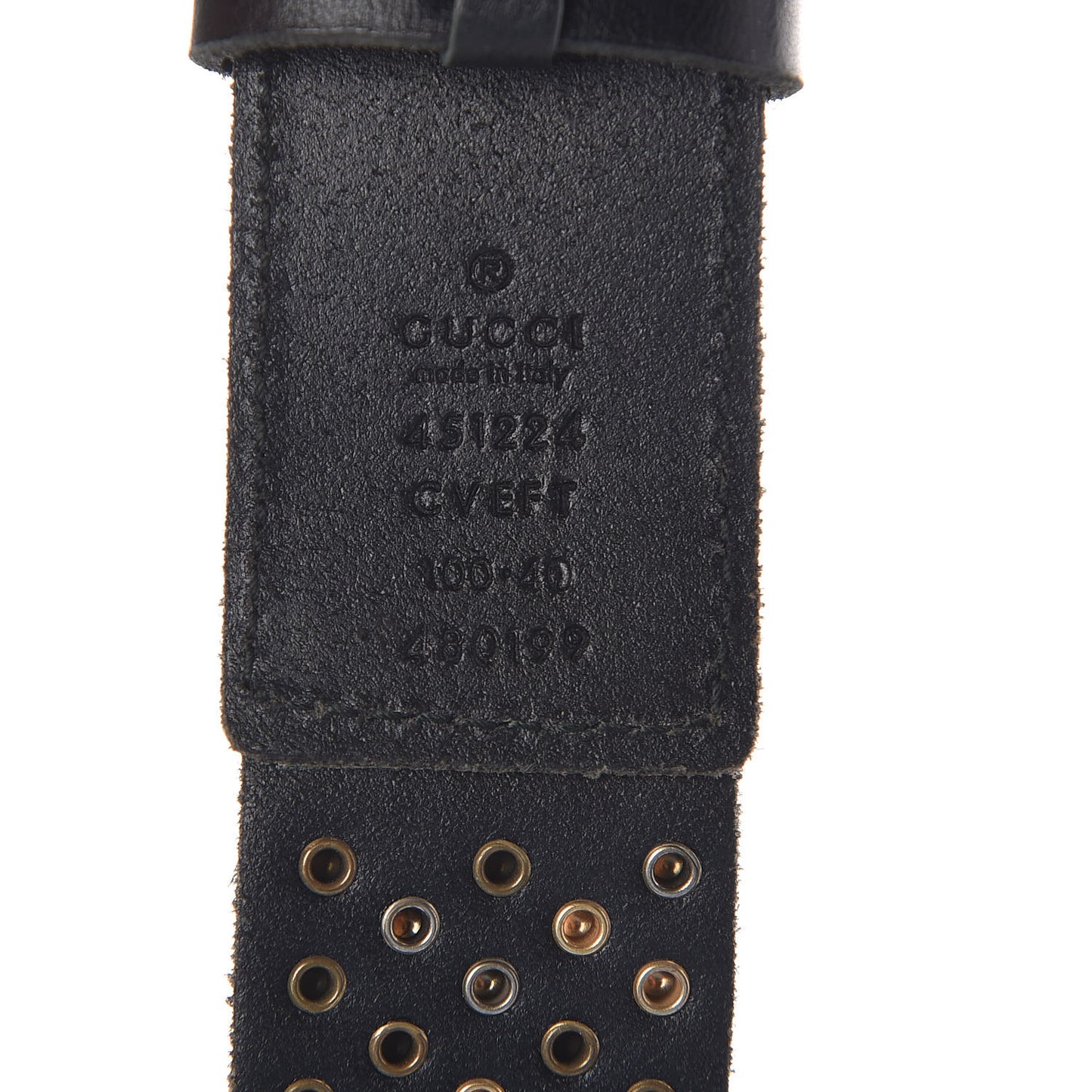 Calfskin Studded Feline Belt 100 40 Black