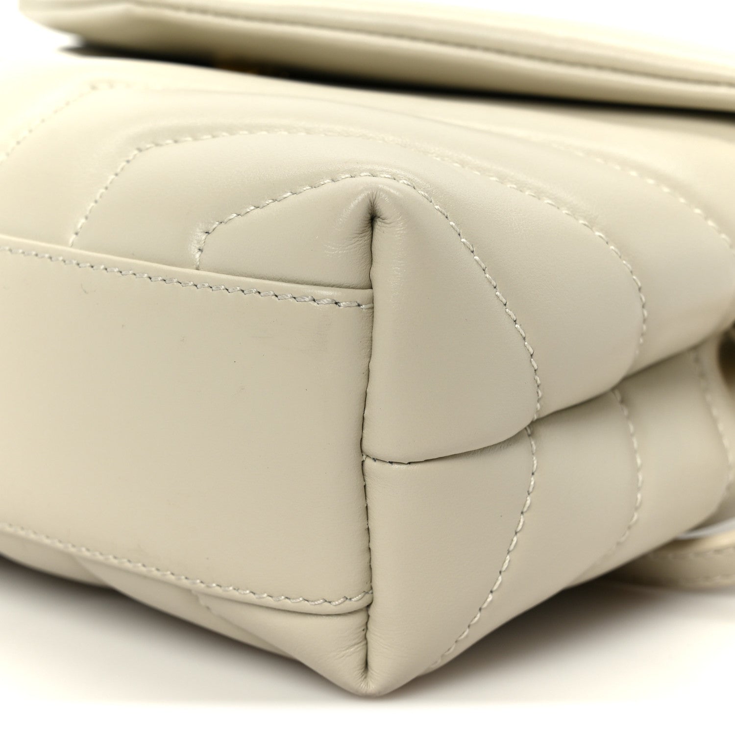 Saint Laurent Calfskin Y Quilted Monogram Toy Loulou Crossbody Bag Crema Soft 11 of 12