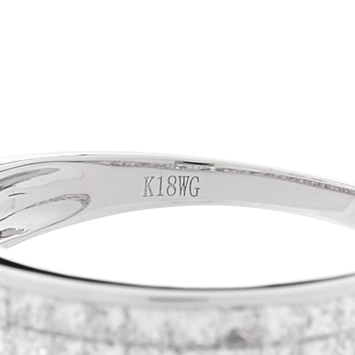 Parker & West by FASHIONPHILE 18K White Gold Diamond .80ctw Princess Cut Half Eternity Band Ring  52 6 9 of 9