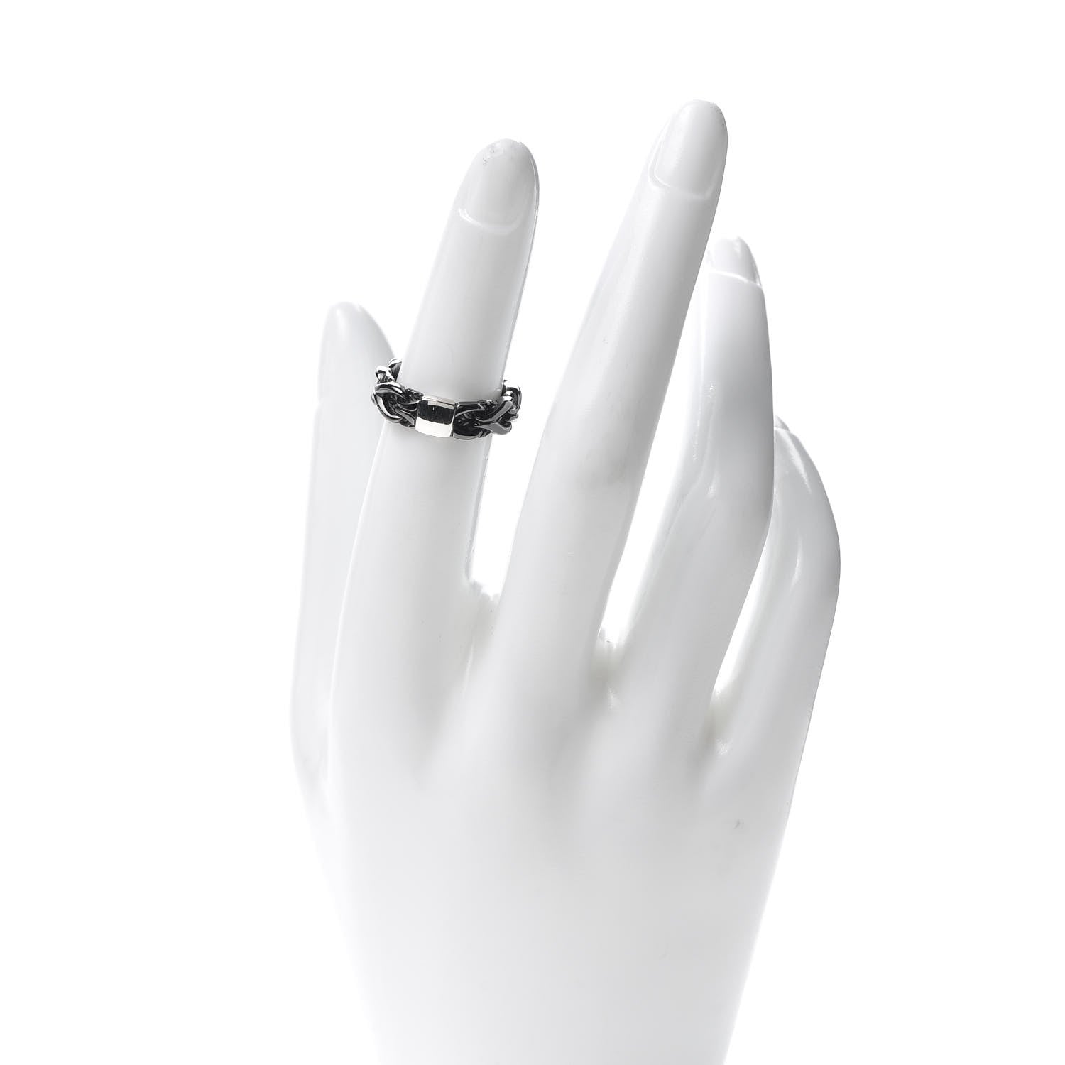John Hardy Blackened Sterling Silver Asli Link Band Ring 49 5 2 of 4