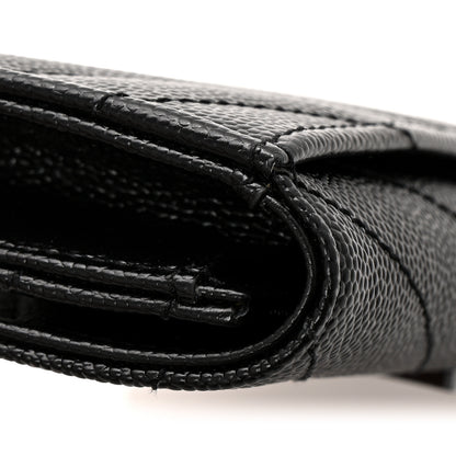 Saint Laurent Grain De Poudre Matelasse Chevron Small Monochrome Monogram Envelope Wallet Black Black 10 of 10