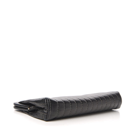 Chanel Lambskin Vertical Quilted Mademoiselle Clutch Black 3 of 8
