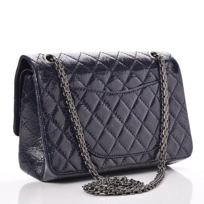 Chanel Glazed Calfskin Quilted 2.55 Reissue 225 Flap Dark Navy Blue 3 of 7