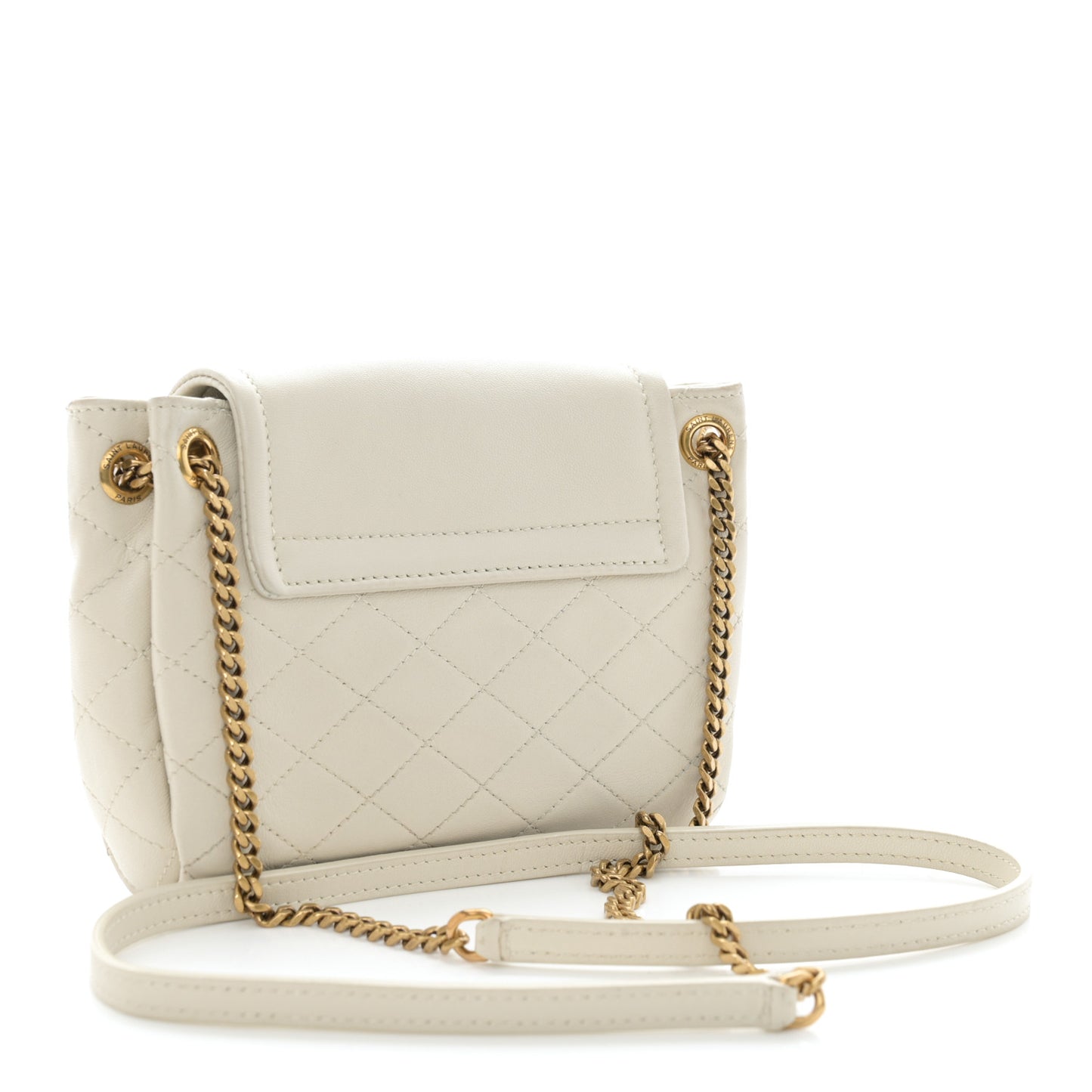 Lambskin Quilted Monogram Mini Nolita Blanc Vintage
