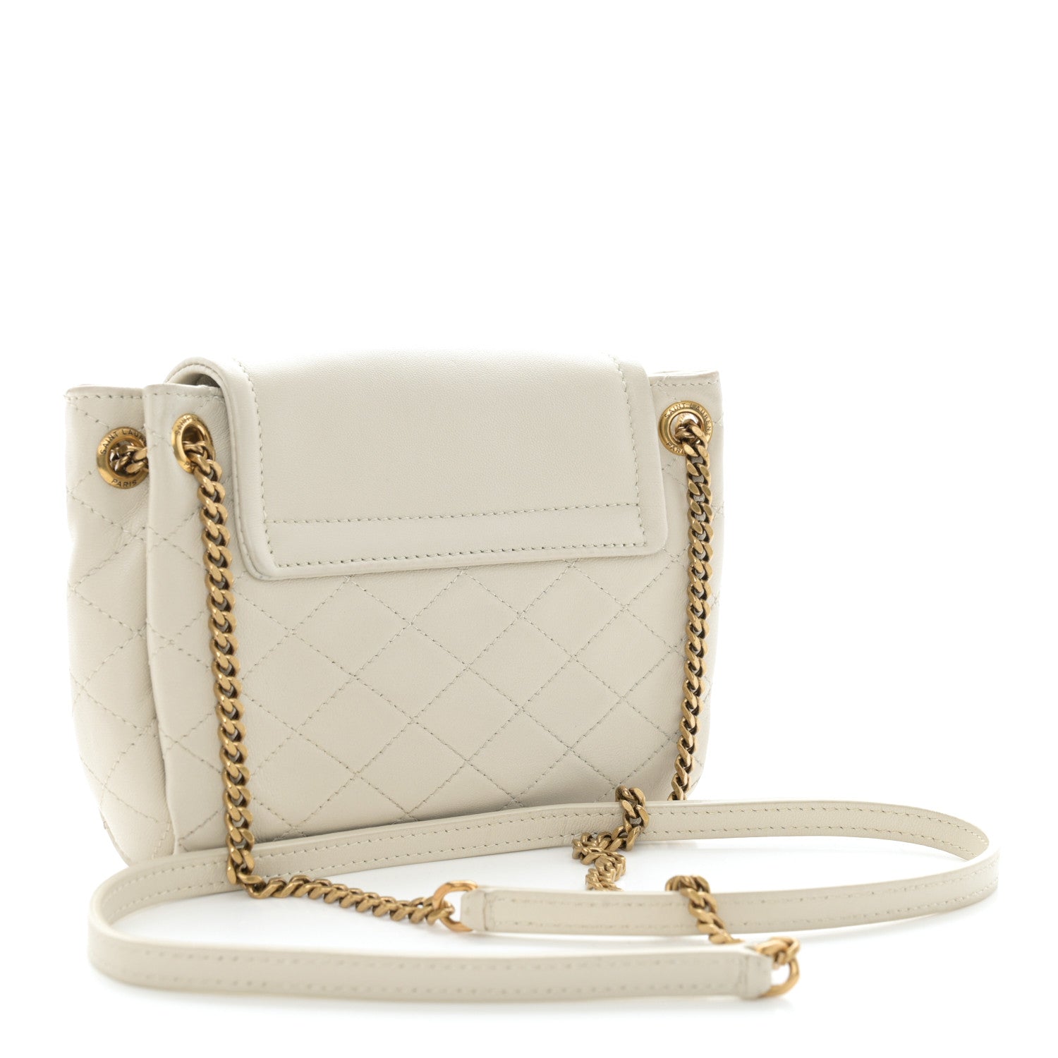 Saint Laurent Lambskin Quilted Monogram Mini Nolita Blanc Vintage 3 of 12