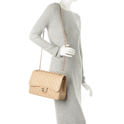 Chanel Caviar Quilted Jumbo Double Flap Beige Clair 3 of 8