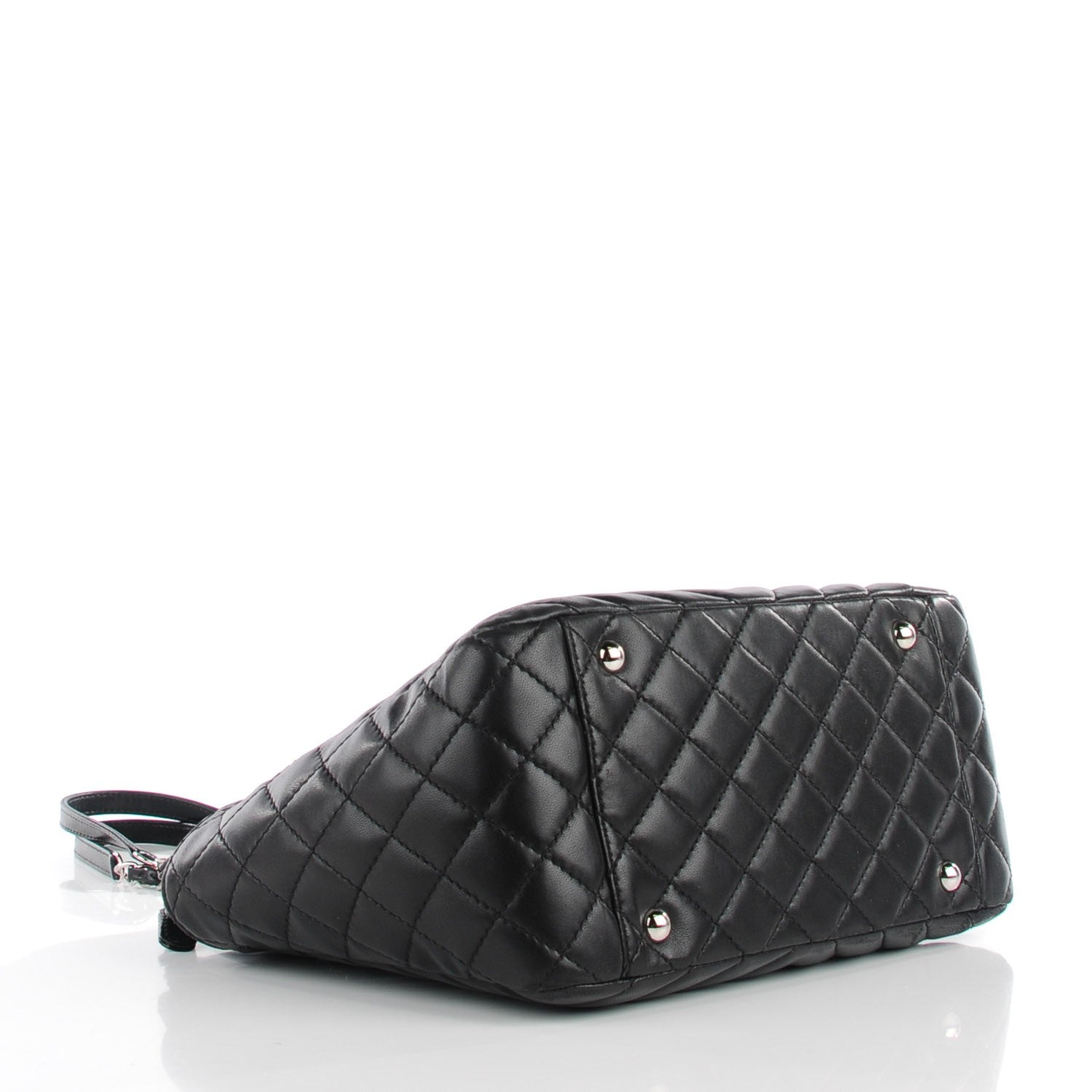 Chanel Lambskin Surpique Chevron Quilted Tote Black 4 of 8