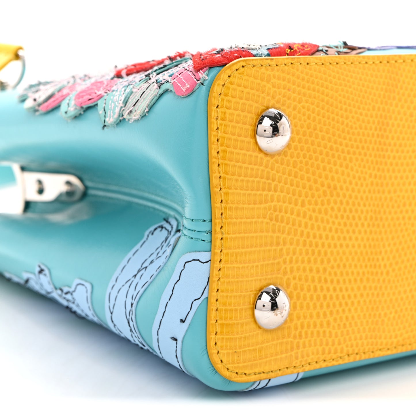 Calfskin Lizard Artycapucines Tschabalala Self PM Multicolor